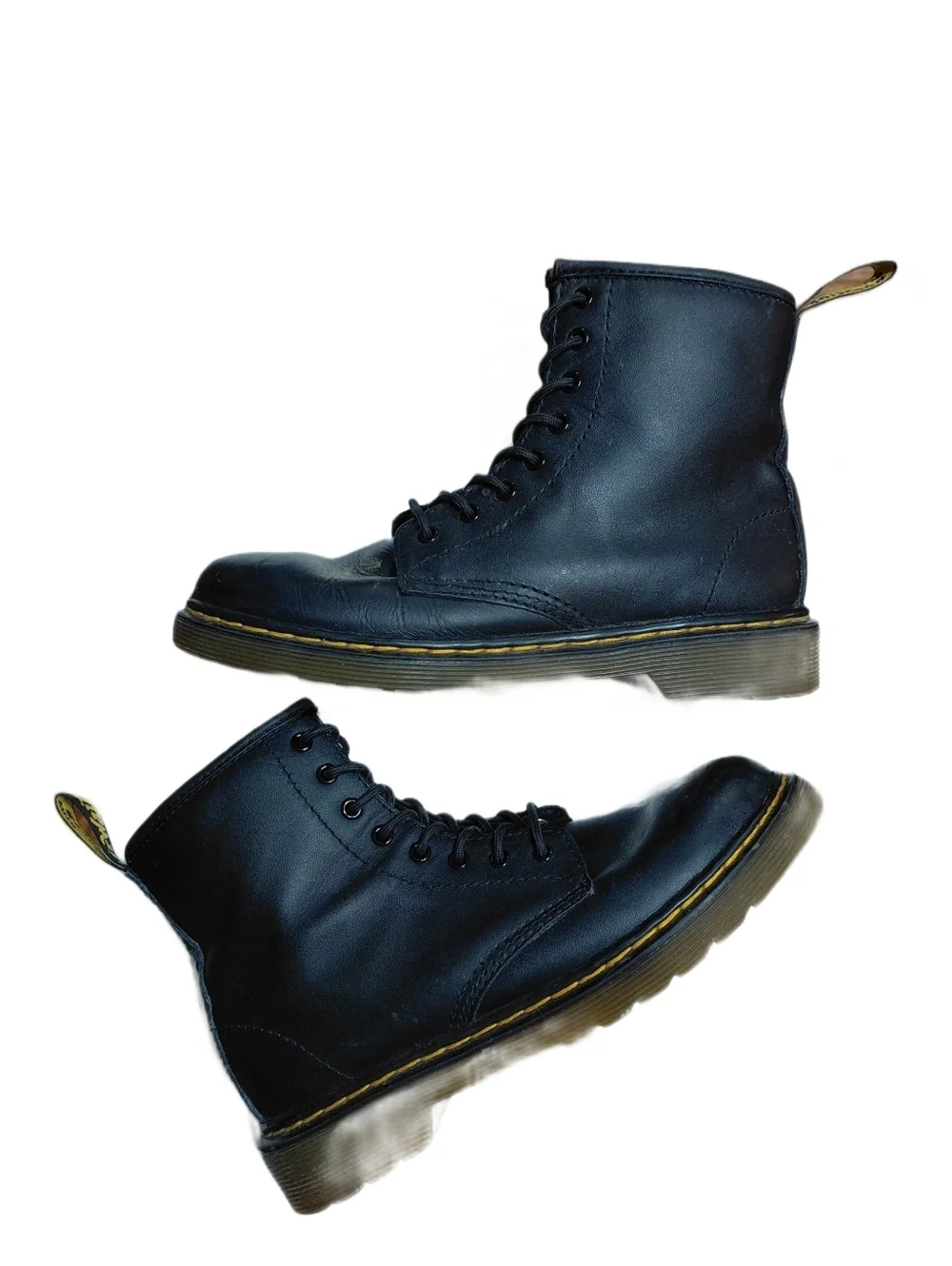 Dr. Martens Kids Size 3 Black Leather Lace-Up Combat Boots